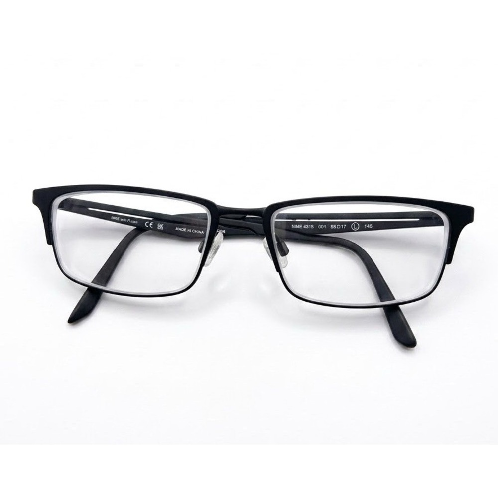 Nike Eyeglasses Frames 4315 001 Flexon Black Grey Rectangle Full Rim